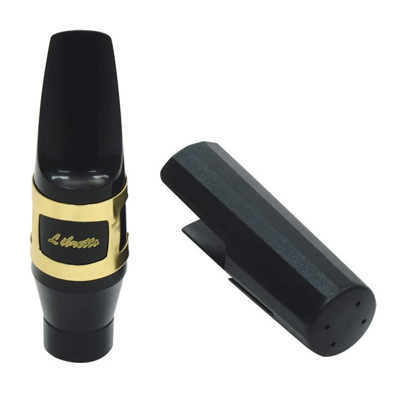 Libretto Baritone Saxophone Mouthpiece Kit: Standard Set With ABS 4C Mouthpiece, Plastic Cap, Gold Lacquered Ligature - Giftable, Finely Designed for Beginner and Intermediate - Image 1